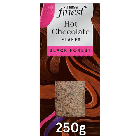Tesco Finest Belgian 45% Black Forest Flavour Hot Chocolate Flakes 250g