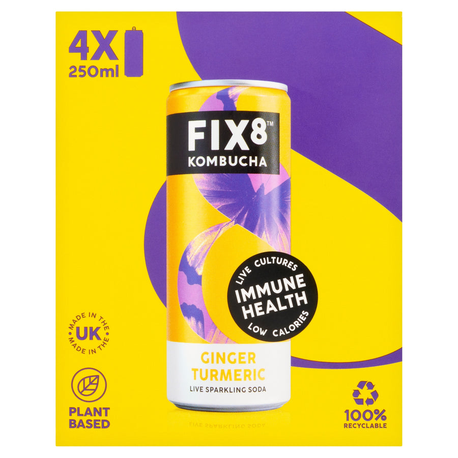 FIX8 Kombucha Ginger Turmeric 4 x 250ml