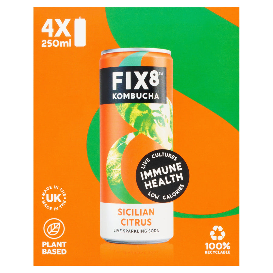 Fix8 Kombucha Sicilian Citrus 4 x 250ml