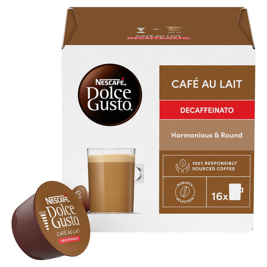 Nescafe Dolce Gusto Caf Au Lait Decaff Coffee Pods x16 160g