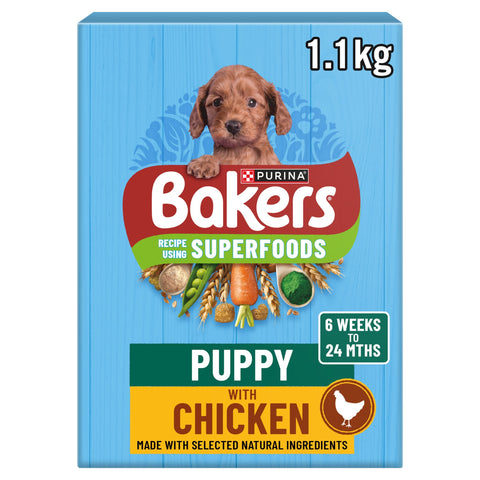 BAKERS Puppy Chicken with Vegetables Dry Dog Food 1.1kg
