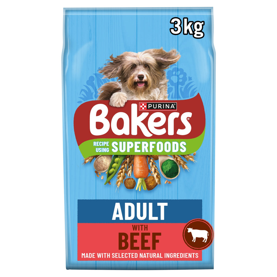 BAKERS Beef with Vegetables Dry Dog Food 3kg