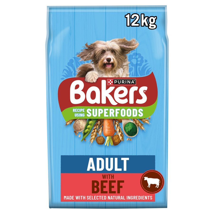 Bakers Adult Dry Dog Food Beef and Veg 12kg