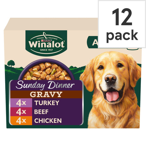 WINALOT Sunday Dinner Mixed in Gravy Wet Dog Food 12x100g