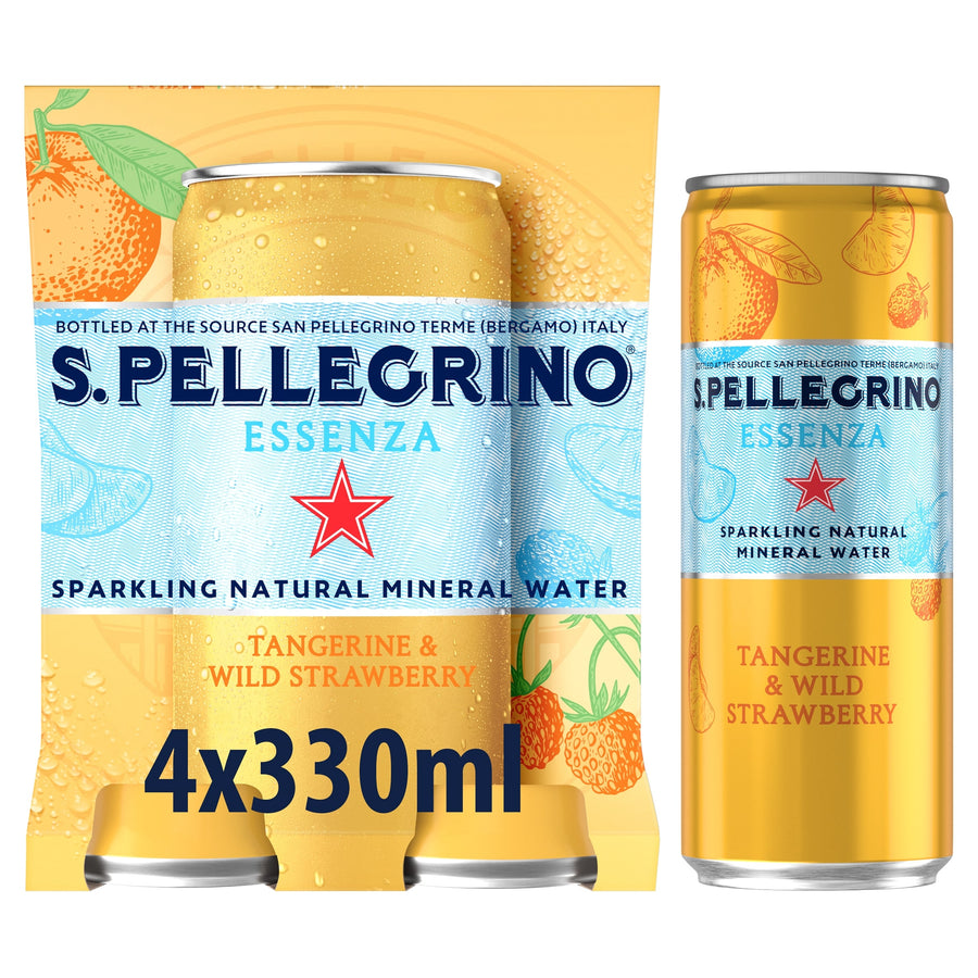 San Pellegrino Essenza Infused Sparkling Water Tangerine & Strawberry 4x330Ml