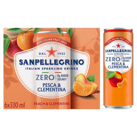 San Pellegrino Zero Peach & Clementine 6X330Ml
