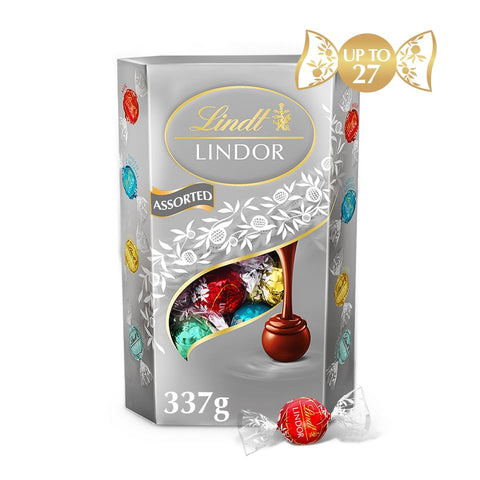 Lindt Lindor Silver Assorted Chocolate Truffles Box 337g