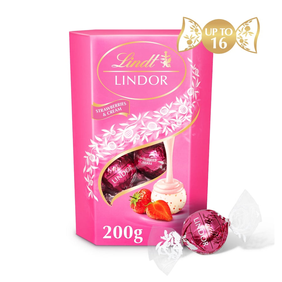 Lindt Lindor Chocolate Truffles - Strawberries & Cream 200g