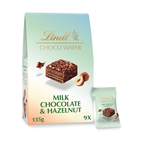 Lindt Milk Chocolate & Hazelnut Choco Wafers 135G