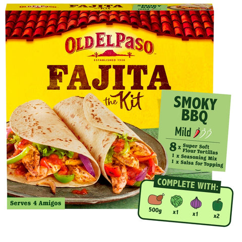 Old El Paso Smoky Bbq Fajita Dinner Kit 500G
