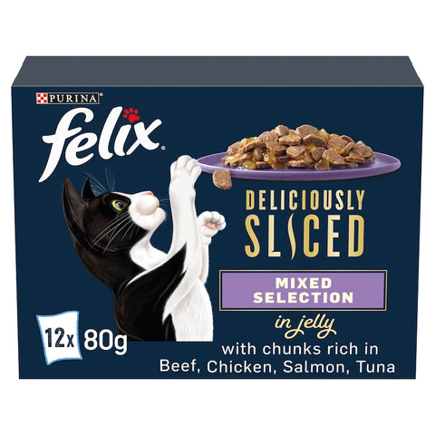 FELIX Deliciously Sliced Mixed Selection in Jelly Wet Cat Food 12x80g