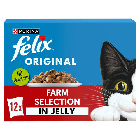 FELIX ORIGINAL Farm Selection in Jelly Wet Cat Food 12x85g