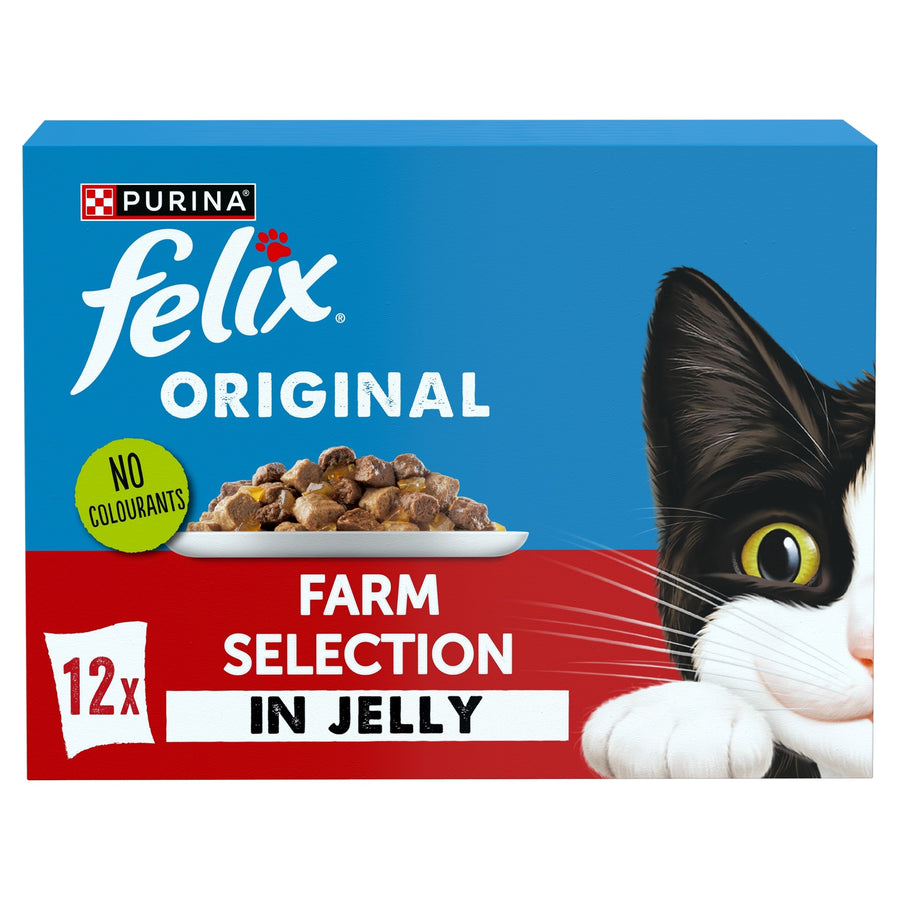 FELIX ORIGINAL Farm Selection in Jelly Wet Cat Food 12x85g