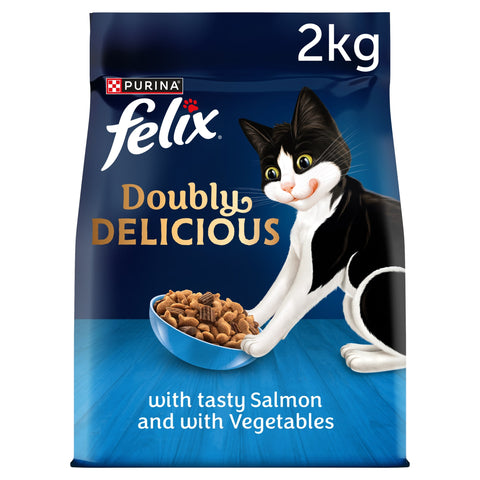 FELIX Doubly Delicious Salmon & Vegetables Dry Cat Food 2kg