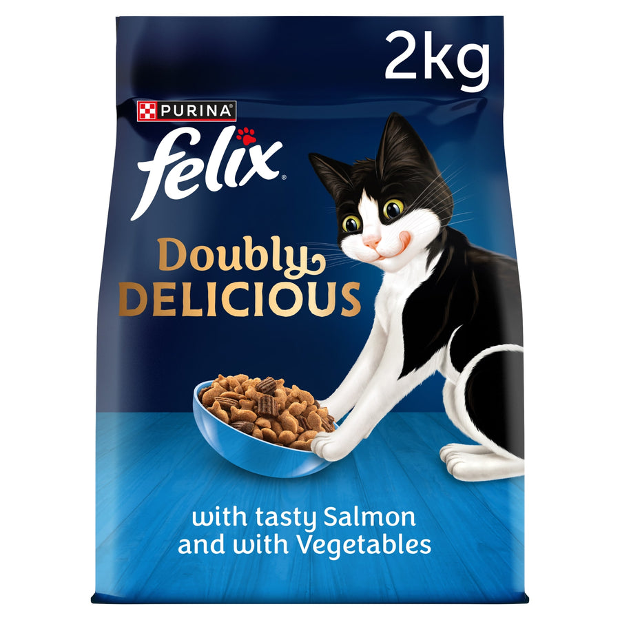 FELIX Doubly Delicious Salmon & Vegetables Dry Cat Food 2kg