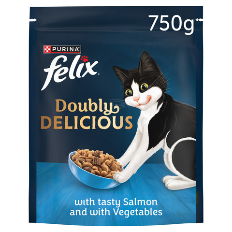 FELIX Doubly Delicious Salmon & Veg Dry Cat Food 750g