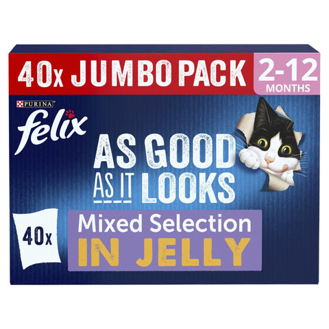 FELIX As Good As it Looks Kitten Mixed in Jelly Wet Cat Food 40x85g