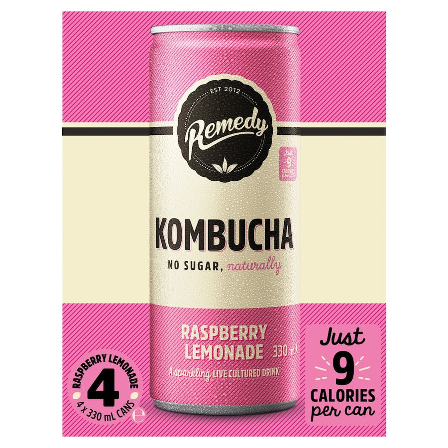 Remedy Kombucha - Raspberry Lemonade 4 x 330ml