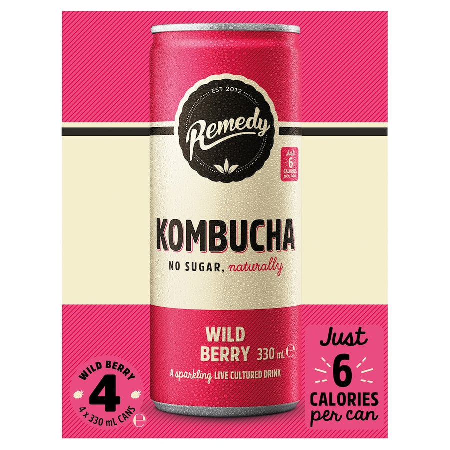 Remedy Kombucha - Wild Berry 4 x 330ml