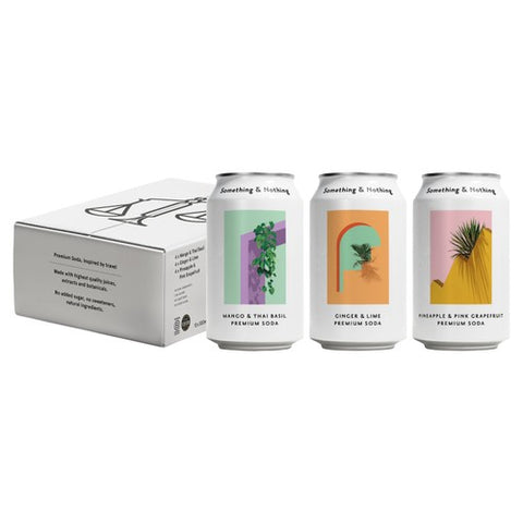 Something & Nothing Explore Variety Pack Premium Soda 12 x 330ml (Pack of 2)