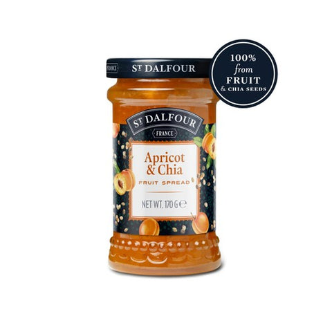 St Dalfour Apricot & Chia Fruit Spread 170g (Pack of 2)