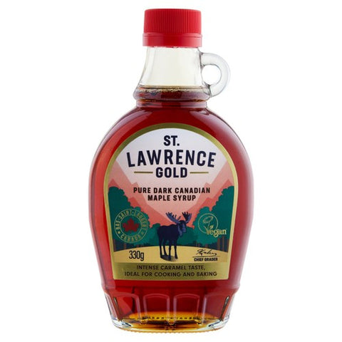 St Lawrence Gold Dark Robust Taste Maple Syrup 330g (Pack of 2)