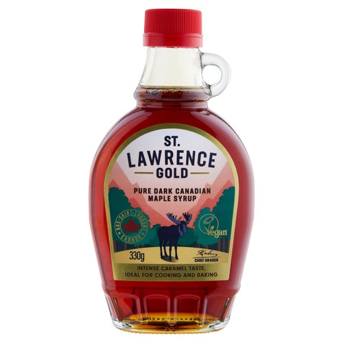St Lawrence Gold Dark Robust Taste Maple Syrup 330g (Pack of 2)