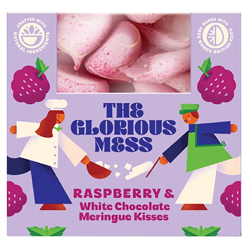 The Glorious Mess Raspberry Eton Mess Kisses 100g (Pack of 6)