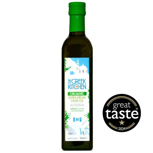 The Greek Kitchen Organic Unfiltered Extra Virgin Olive Oil 500ml (Pack of 2)