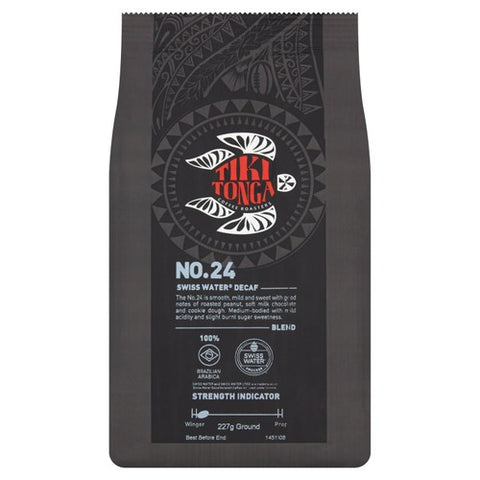 Tiki Tonga blend No.24 Decaf Ground Coffee 227g (Pack of 2)
