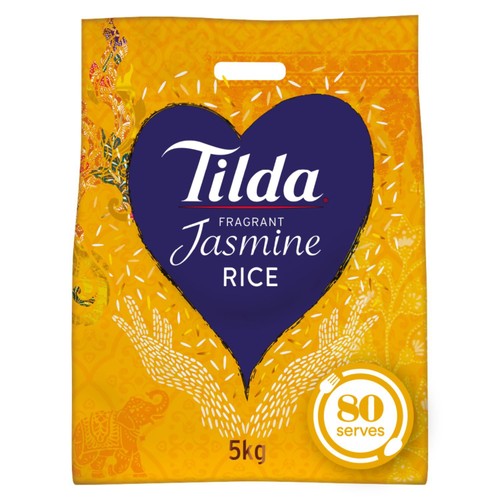 Tilda Fragrant Jasmine Rice 5kg (Pack of 2)