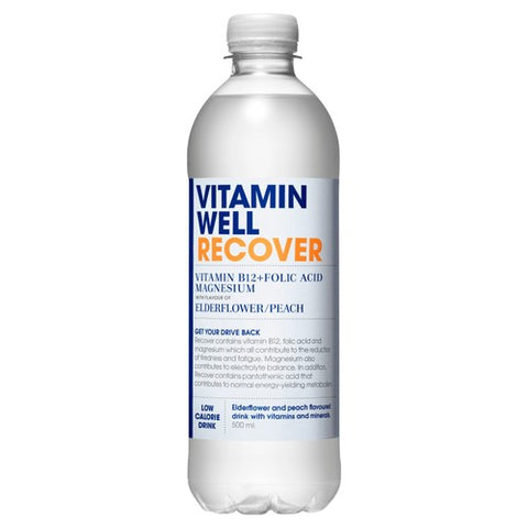Vitamin Well Water Recover Elderflower & Peach 500ml (Pack of 6)