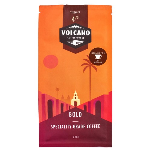 Volcano Coffee Works Bold Colombia Ground Coffee 200g (Pack of 2)