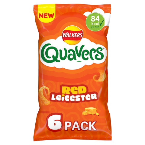 Walkers Quavers Red Leicester Multipack Crisps 6 x 16g