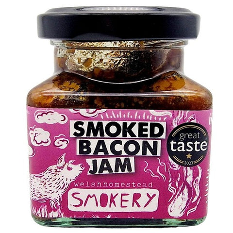 Welshhomestead Smokery Smoked Bacon Jam 128g (Pack of 2)