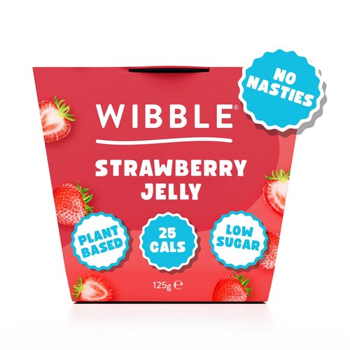 Wibble Plant-based Strawberry Jelly Pot 125g (Pack of 2)