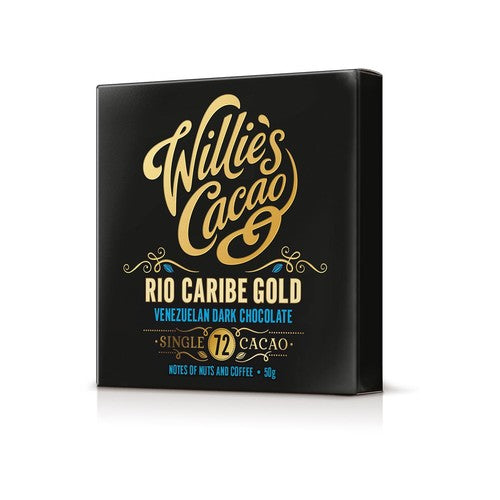 Willie's Cacao Rio Caribe 72% Dark Chocolate Bar Vegan 50g (Pack of 3)